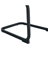 Streamdale Furniture Dining Chairs, tech cloth High Back Upholstered Side Chair with C-shaped Tube Black Metal Legs for Dining Room Kitchen Vanity Pat