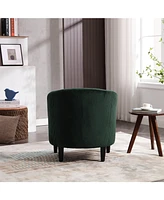 Living Room Accent Barrel Chair, Century Modern Style Decorative Chair, Armchair for Living Room with Thick Cushions and Pillows, Comfy Single Sofa Ch