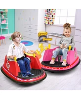 Hongge 12V Electric Kids Ride On Bumper Car with Flashing Lights for Toddlers