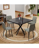 Dining Chairs Set of 4, Modern Kitchen Dining Room Chairs, Velvet Dining Chair Upholstered Cushion Seat and Sturdy Metal Legs
