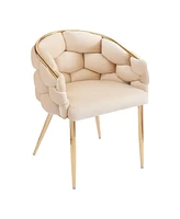 Set of 2 Luxury Handmade Accent Chair with Gold Legs, Modern Velvet Armchair for Living Room and Bedroom