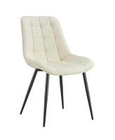 Streamdale Furniture Modern Fabric Dining Chair with Stylish Grid Pattern