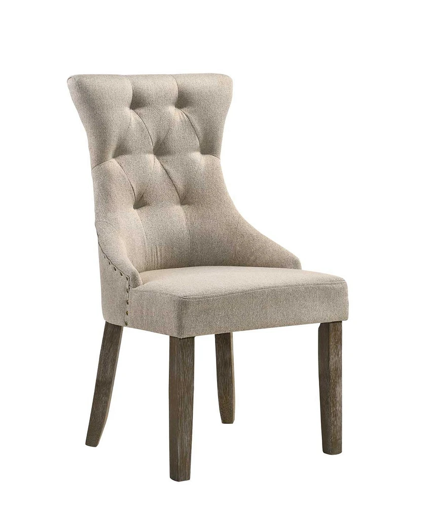 Streamdale Furniture Gabrian Dining Chair (Set-2), Fabric & Reclaimed Gray (2Pc/1Ctn)