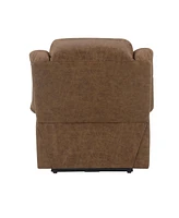 Streamdale Furniture Omarion Power Recliner w/Lift, Heating & Massage, Brown Leather Aire