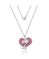 Peanuts Snoopy Heart Flowers Valentine's Day Pendant