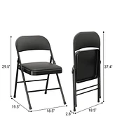gaomon 4 Pack Folding Chairs with Padded Cushions, Padded Foldable Chair Hold Up to 350 Pounds