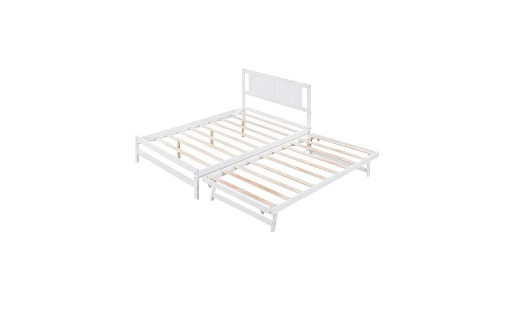 Slickblue Platform Bed with Adjustable Trundle for Versatile Sleep Solutions and Space Efficiency