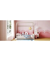 Slickblue Wooden House Bed for Stylish and Functional Kids' Bedroom Decor