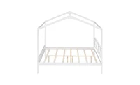 Slickblue Full-Size Wood House Bed with Built-In Storage Space for Kids' Organized Bedroom