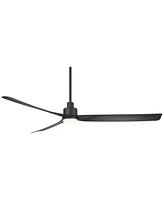 Casa Vieja 60" Sailplane Modern Industrial Indoor Outdoor Ceiling Fan 3 Blade Led Light Remote Control Matte Black Finish Blades Bedroom Patio Living