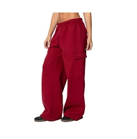 Edikted Women's Wide Leg Cargo Sweatpants