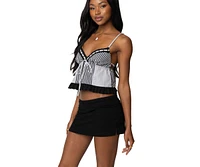 Edikted Women's Joanne Mixed Gingham Tank Top