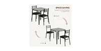 gaomon Dining Table for 2, Small Table and Chairs Set of 2, Square Dinette Set for 2, Dinner Table Set,Grey