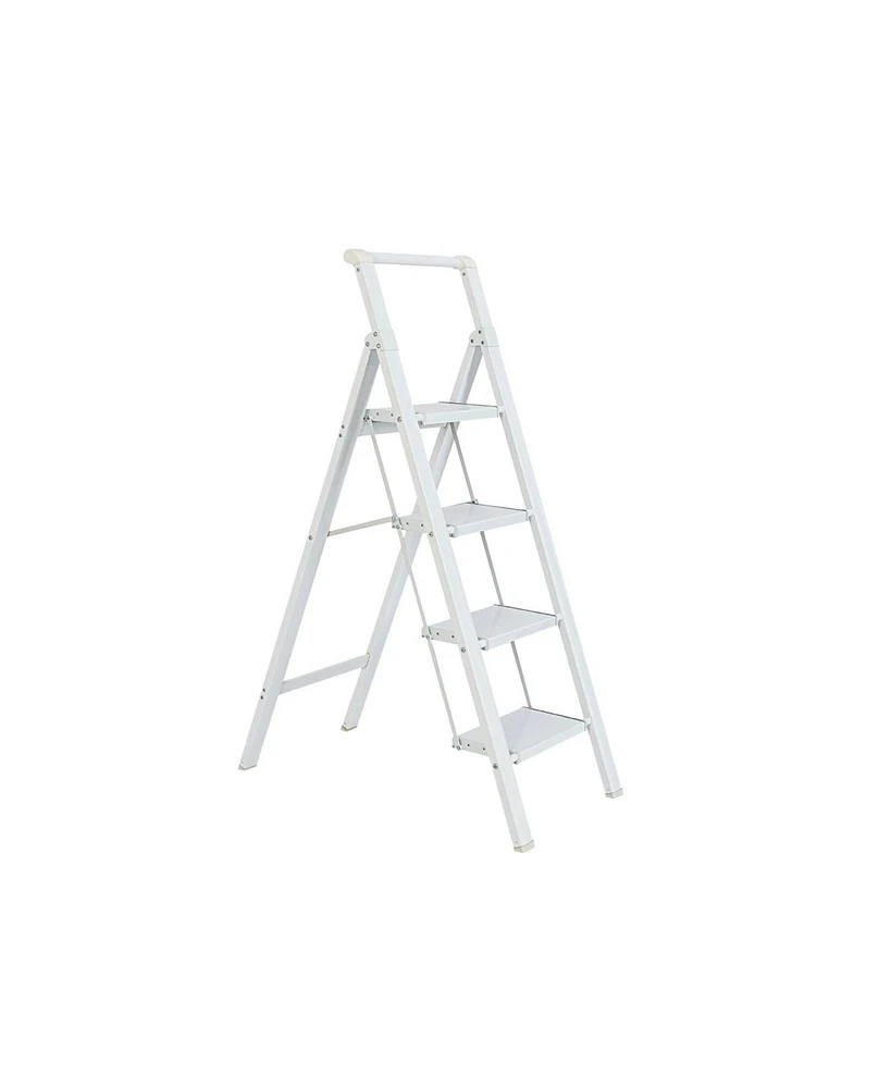 3 Step Ladder, 3 Step Stool Folding Step Stool with Handrails, Gorilla Ladders 500LBS Capacity Sturdy& Portable Ladder for Home Kitchen Library Office