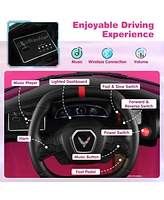 Hongge 12V Electric Kids Ride On Car Licensed Chevrolet Corvette C8 with Remote Control Ages 3+ Years Old