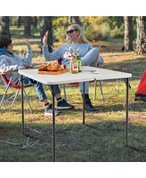 Sugift Folding Camping Table with All-Weather Hdpe Tabletop and Rustproof Steel Frame