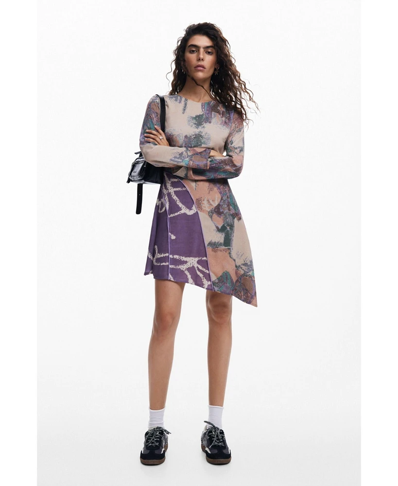 Desigual Women's Asymmetric printed dress