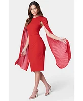 Bebe Women's Cape Sleeve Midi Dress