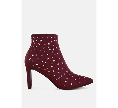 Rag & Co Sakura Diamante Embellished Microfiber Boots