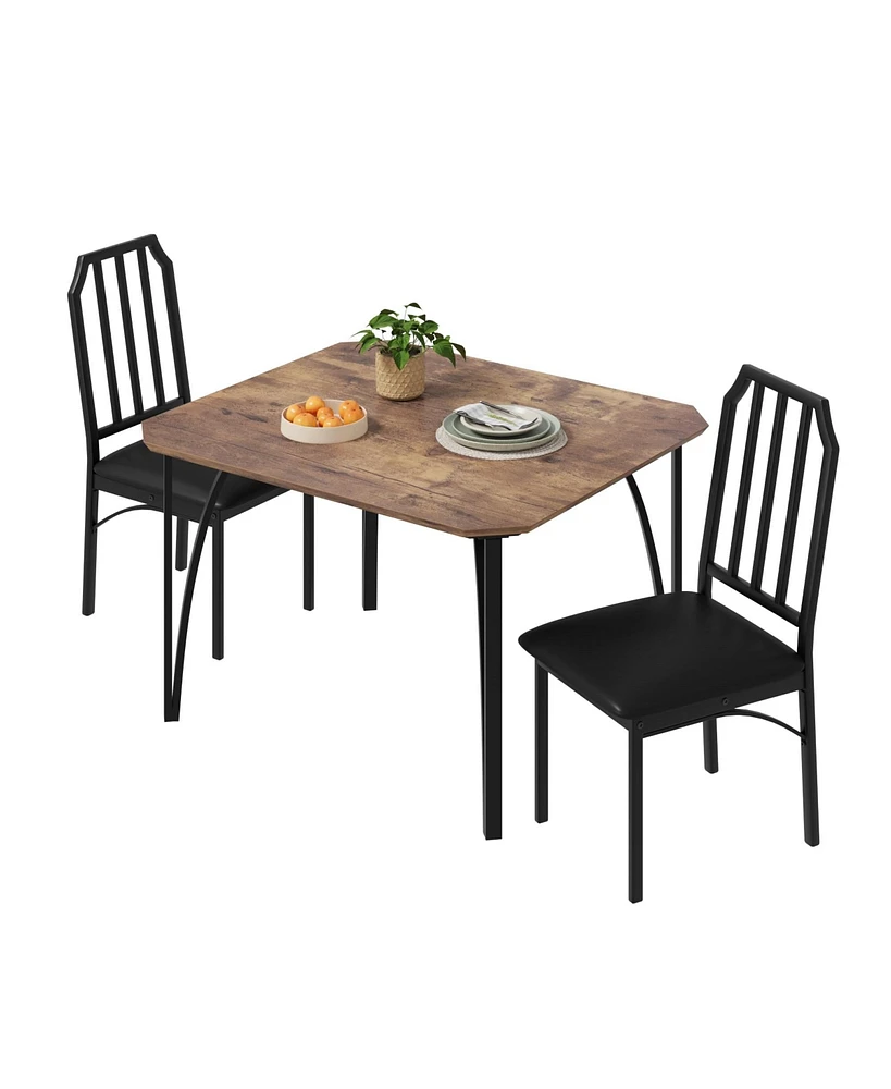 gaomon Kitchen Table and Chairs for with with Chamfer Design