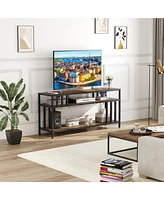 gaomon 65'' Tv Stand for Tv up to 65 Inches, Entertainment Center with Open Storage Shelves