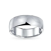 Bling Jewelry Simple Wide Dome .925 Sterling Silver Band Ring 6MM