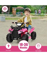 Sugift 6V Kids Atv Quad Electric Ride On Car with Led Light and MP3-Pink