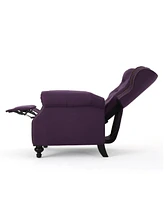 Streamdale Furniture Accented Push Back Recliner Chair With Rolled Arms In Plum, Enjoy Cocooning Comfort