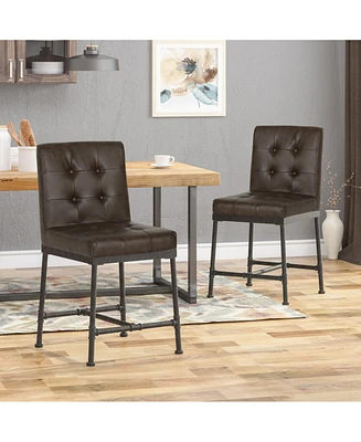 Streamdale Furniture Industrial Counter Stool With Metal Base And Upholstered Seat