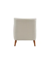Mirod Modern Wing back Lounge Chair - Stylish Design, Soft Fabric, Solid Wood Legs, Easy Assembly, Durable Frame