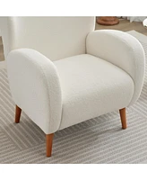 Mirod Modern Wing back Lounge Chair - Stylish Design, Soft Fabric, Solid Wood Legs, Easy Assembly, Durable Frame
