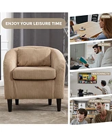 Living Room Accent Barrel Chair, Century Modern Style Decorative Chair, Armchair for Living Room with Thick Cushions and Pillows, Comfy Single Sofa Ch