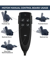 Dual Motor Heat Massage Infinite Position Up to 350 Lbs Electric Power Lift Recliners with Power-Remote, Medium-firm and Heavy Duty, Blue