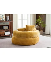 Streamdale Furniture Foam Bean Bag Chairs for Adults/Teens with Filling, Bean Bag Lazy Sofa with Ultra Soft Chenille Cover, Round Bean Bag, Indoor & O