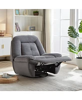 360 Degree Corduroy Swivel Upholstered Manual Recliner Chair, Theater Recliner Sofa, Nursery Glider Rocker for Living Room