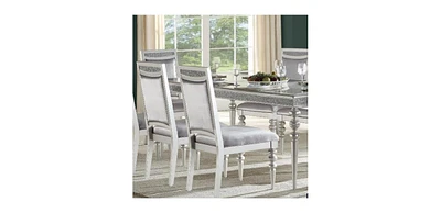 Streamdale Furniture Maverick Side Chair (Set-2), Fabric & Platinum (2Pc/1Ctn)