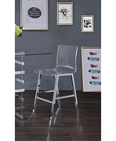 Streamdale Furniture Nadie Counter Height Chair (Set-2) in Clear Acrylic & Chrome