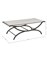 Ink+Ivy Wilson Modern 48"W Rectangle Metal Leg Coffee Table with Trestle Base