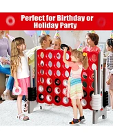 Sugift 3.5 Feet Tall Jumbo 4 to Score Giant Game Set with 42 Jumbo Rings-Red