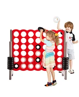 Sugift 3.5 Feet Tall Jumbo 4 to Score Giant Game Set with 42 Jumbo Rings-Red