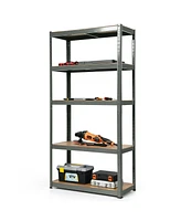 Sugift 72 Inch Storage Rack with 5 Adjustable Shelves for Books Kitchenware-Gray