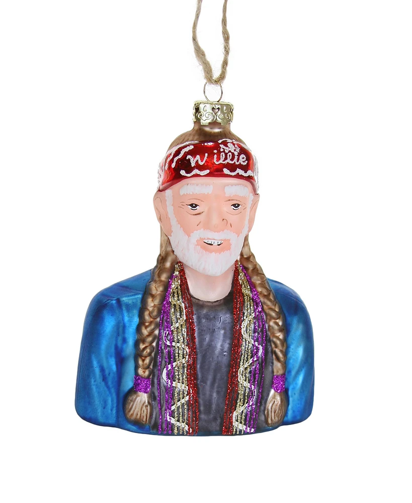 Cody Foster & Co. Willie Nelson Glass Ornament