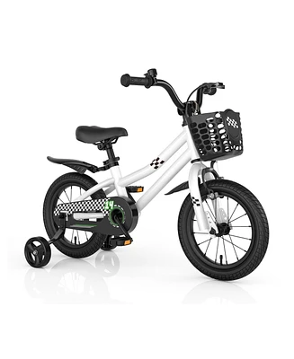 Hongge 14 Inch Kids Bike with 2 Training Wheels for 3-5 Years Old