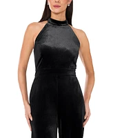 1.state Women's Tie-Neck Velvet Wide-Leg Jumpsuit