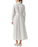 English Factory Women's Pleated Long-Sleeve Shirtdress