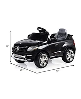 Sugift 6V Mercedes Benz Kids Ride on Car with MP3+Rc-Black