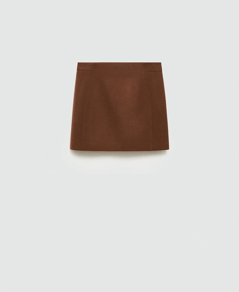 Mango Women's Short Wool Skirt