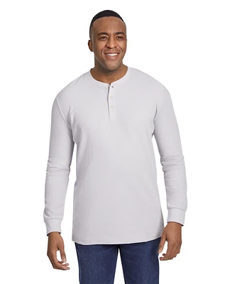 Johnny Bigg Men's Waffle Henley Long Sleeve Top