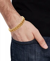 Blackjack Men's Miami Cuban Link Cubic Zirconia Bracelet Gold-Tone Ion-Plated Stainless Steel