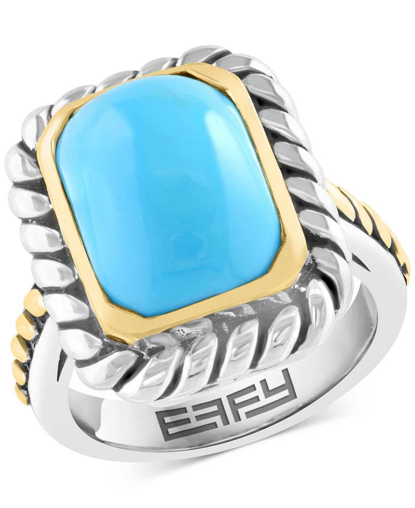 Effy Turquoise Statement Ring in 14k Gold Over Sterling Silver & Sterling Silver